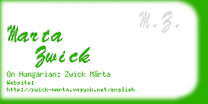 marta zwick business card